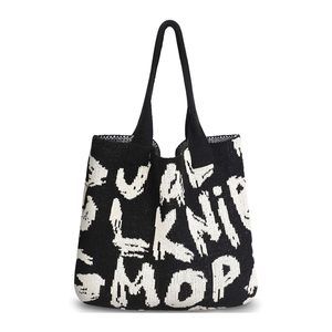 Alphabet Pattern Woven Pattern Handbag Canvas Bag Beach Bag Handbags Tote C :o)